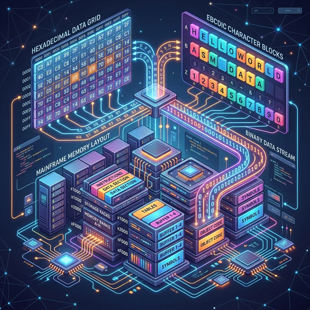 HLASM Data Representation: EBCDIC, Binary, Hex, and Packed Decimal