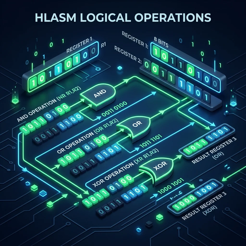 HLASM Logical Operations: AND, OR, XOR, and Shift Instructions