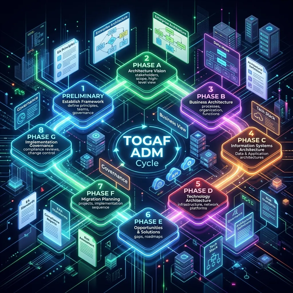 TOGAF ADM Phases Explained: All 10 Phases with Key Outputs (2026)